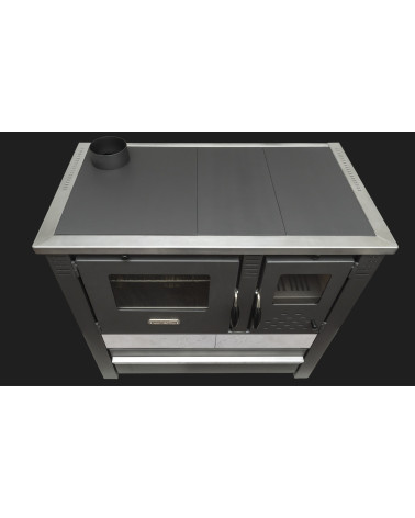 CUISINIÈRE À BOIS + FOUR PANONIA MOKA 90 CM