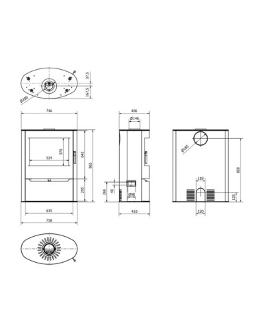 POÊLE À BOIS JONH ILDNORD RENVIK 10KW Ø 150