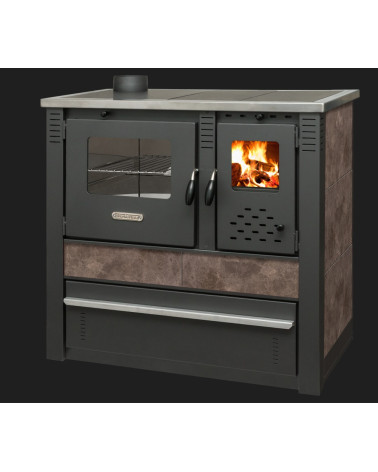 CUISINIÈRE À BOIS + FOUR PANONIA MOKA 90 CM