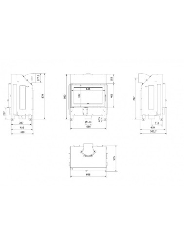 INSERTS CHEMINÉE SACHA ILDNORD MALMO GAUCHE 10,5KW AVEC FERMETURE AUTOMATIQUE