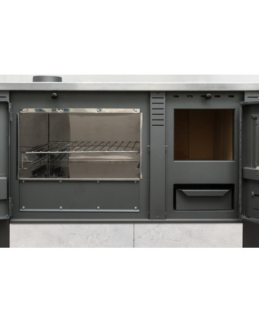 CUISINIÈRE À BOIS + FOUR PANONIA MOKA 90 CM